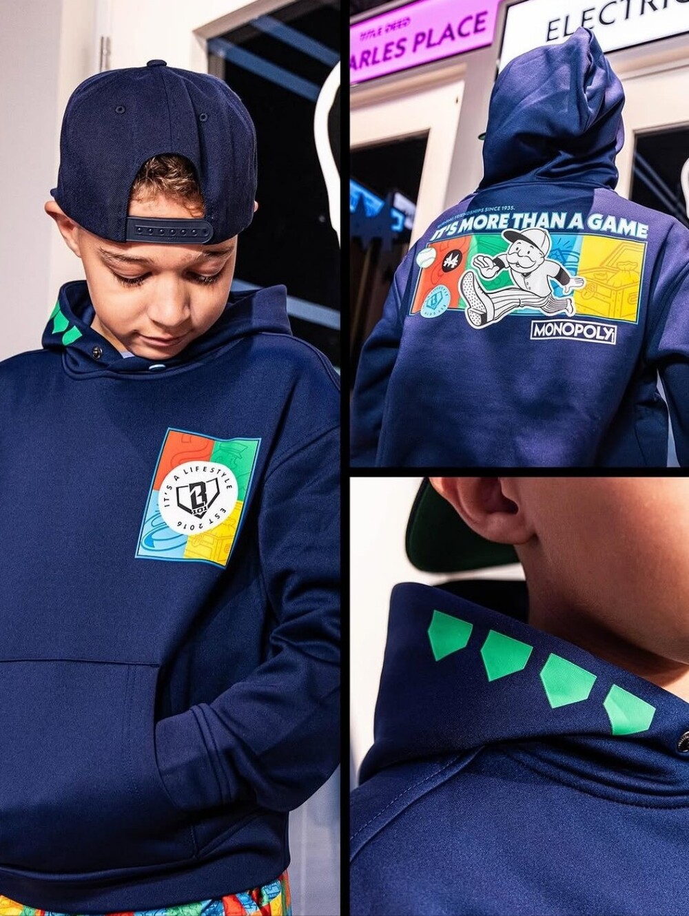 ⭐️ NWT Monopoly X Baseball Lifestyle 101 Homerun Hustle Hoodie Youth